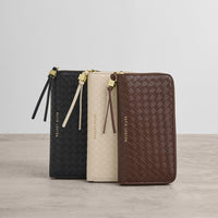 Nova Woven Texture Large Wallet - Black
