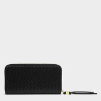 Nova Woven Texture Large Wallet - Black