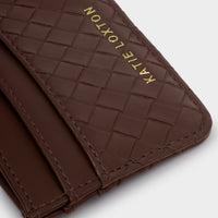 Nova Woven Texture Card Holder - Chocolate
