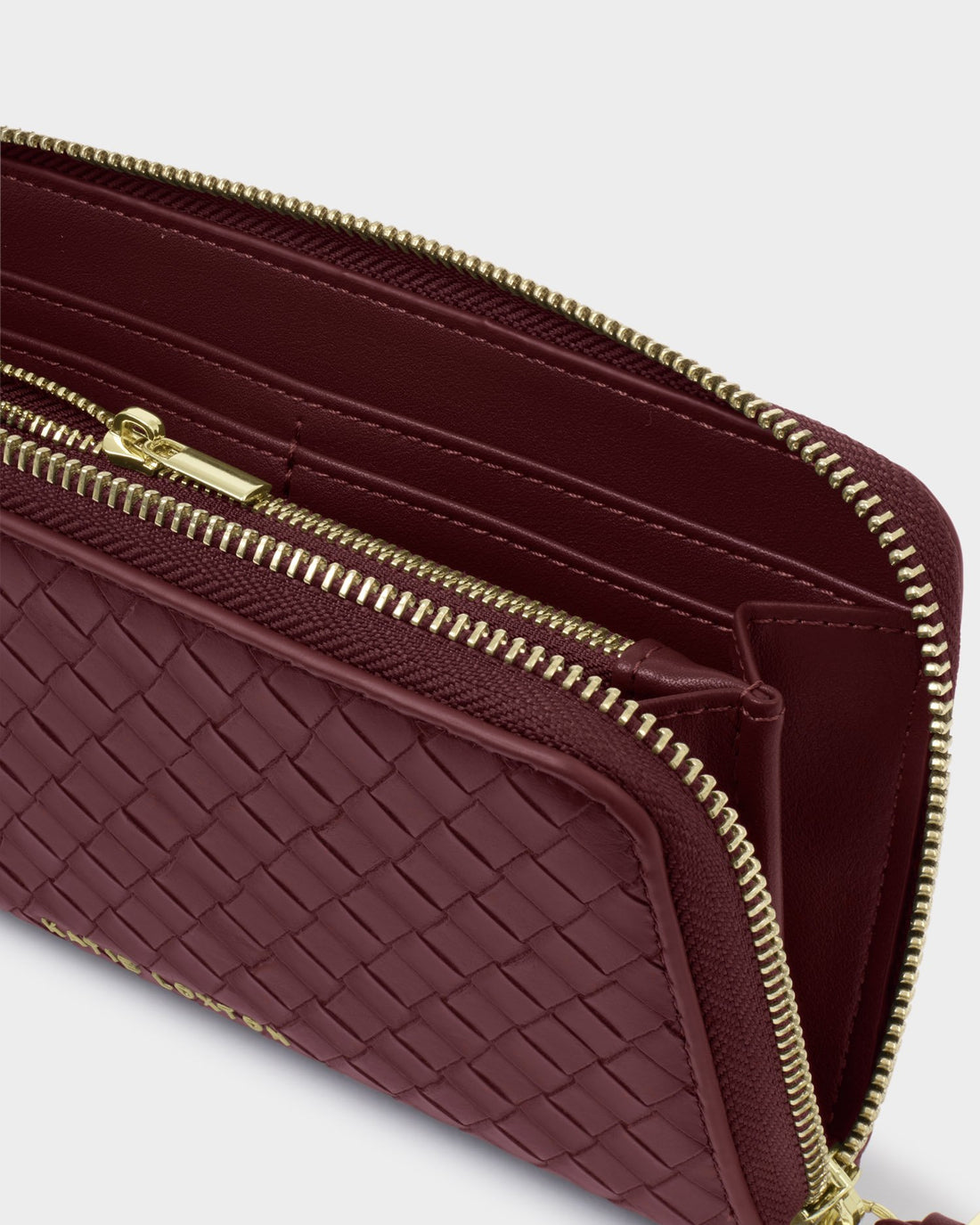 Nova Woven Texture Large Wallet - Cherry