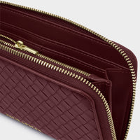 Nova Woven Texture Large Wallet - Cherry