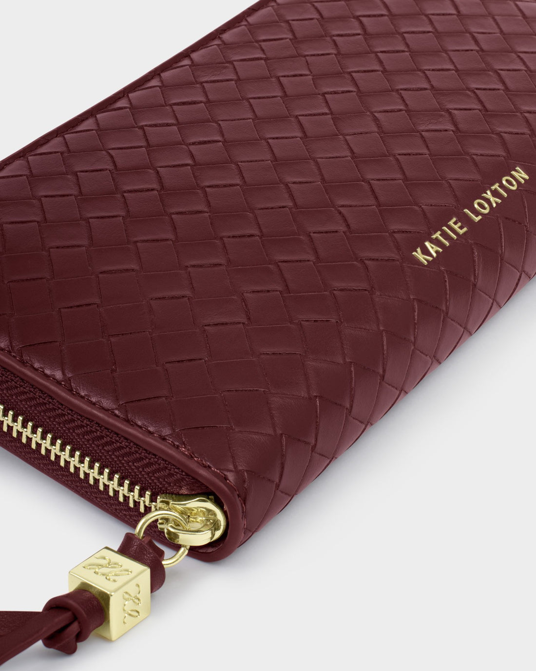 Nova Woven Texture Large Wallet - Cherry