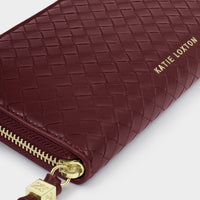 Nova Woven Texture Large Wallet - Cherry