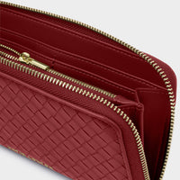 Nova Woven Texture Large Wallet - Crimson