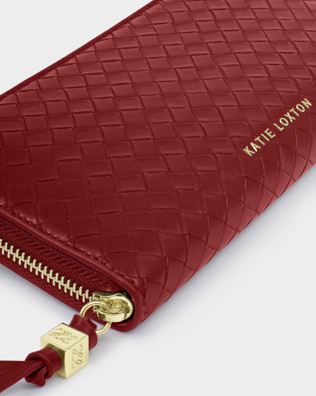 Nova Woven Texture Large Wallet - Crimson