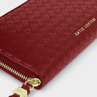 Nova Woven Texture Large Wallet - Crimson