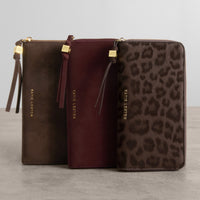 Large Suedette Wallet - Cherry