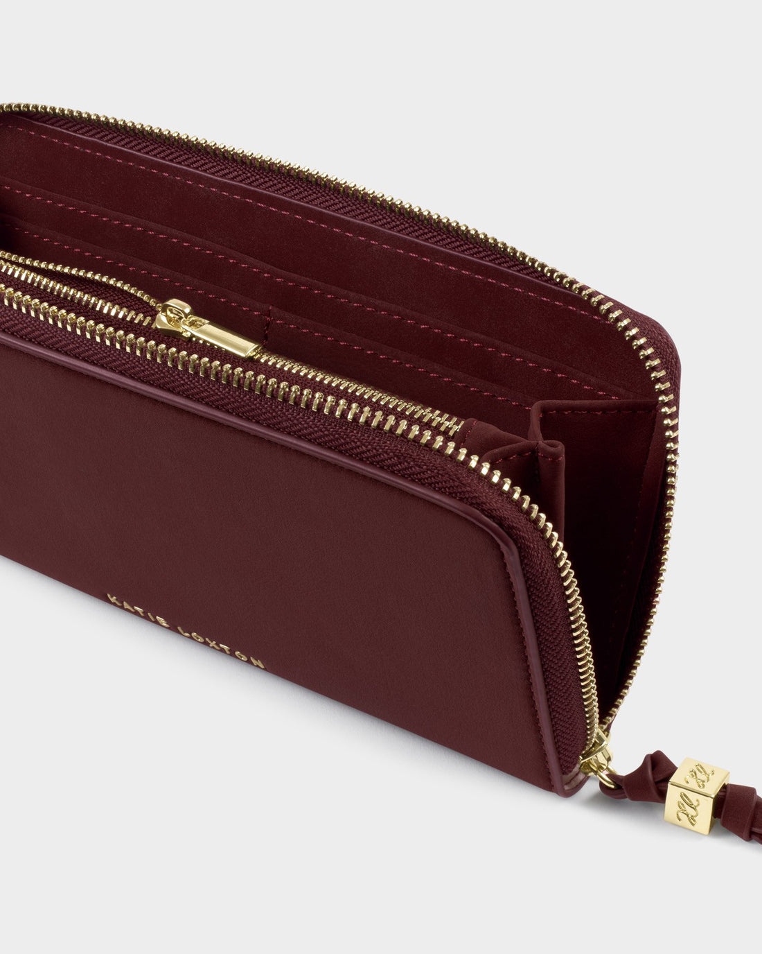 Large Suedette Wallet - Cherry