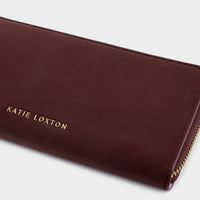 Large Suedette Wallet - Cherry