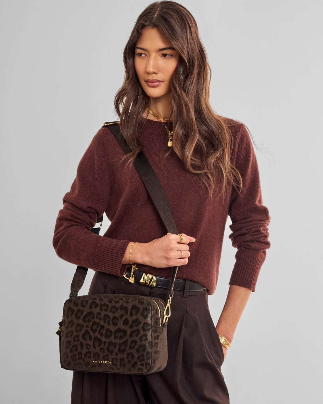 Lottie Large Crossbody Bag - Chocolate Leopard
