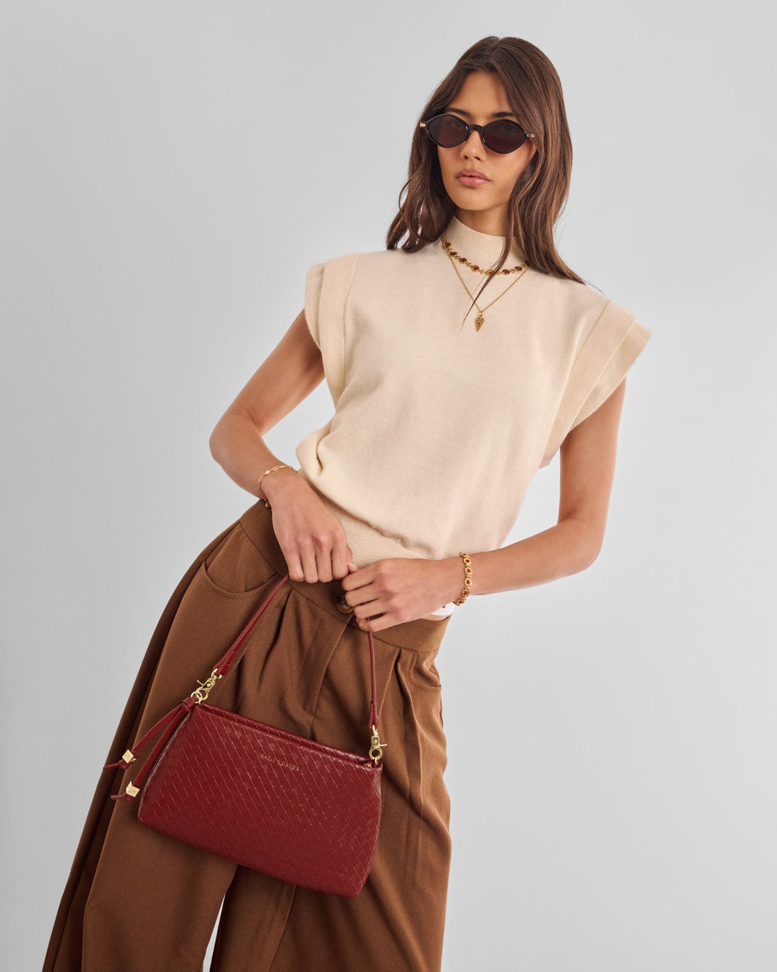 Nova Small Shoulder Bag - Crimson