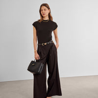 Nova Hand Woven Top Handle Bag - Black