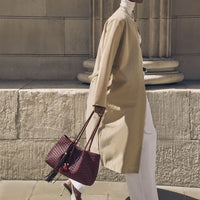 Nova Hand Woven Small Shoulder Tote - Cherry