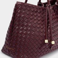 Nova Hand Woven Small Shoulder Tote - Cherry
