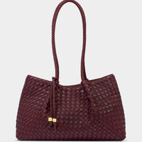Nova Hand Woven Small Shoulder Tote - Cherry