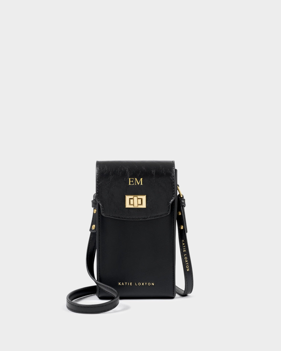 Orin Twist Lock Distressed Slim Bag - Black