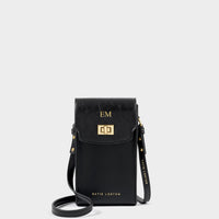 Orin Twist Lock Distressed Slim Bag - Black