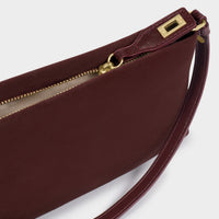 Orin Twist Lock Suedette Small Shoulder Bag - Cherry