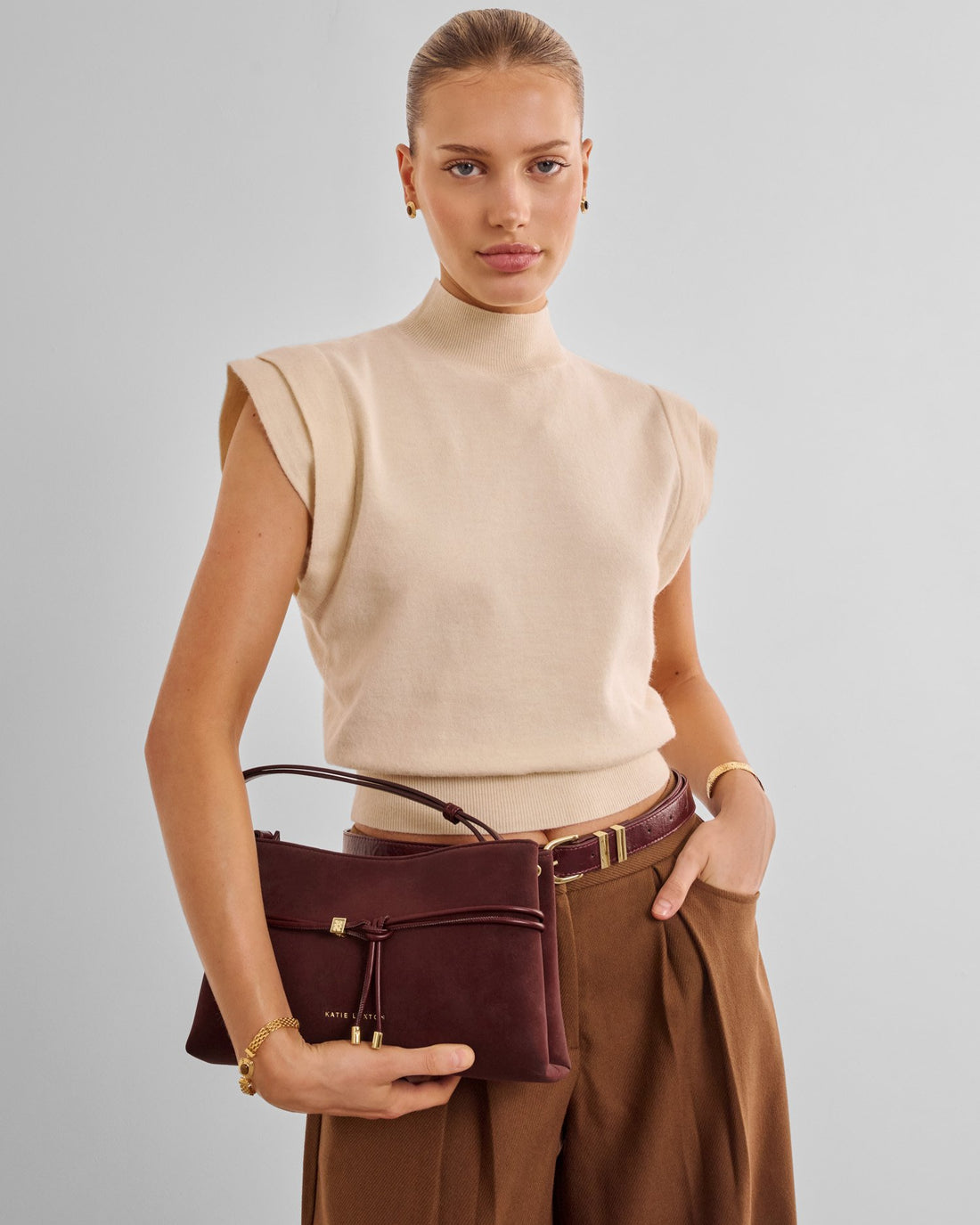 Lori Suedette Crossbody Bag - Cherry