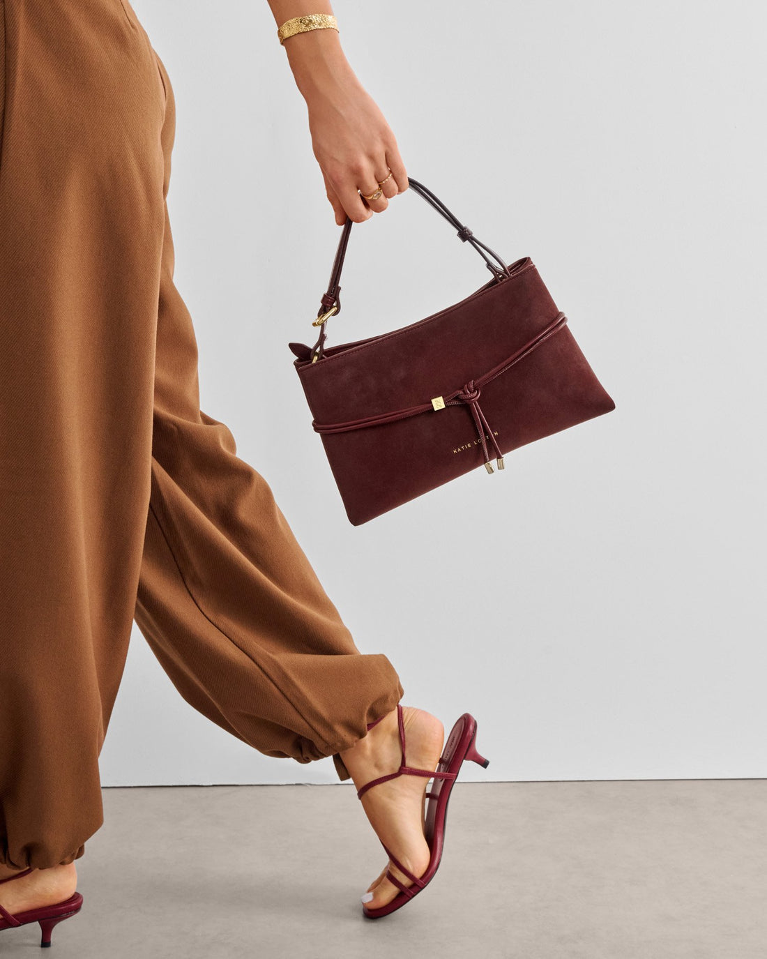 Lori Suedette Crossbody Bag - Cherry