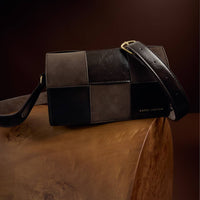 TAYA CROSSBODY BAG | Bitter Chocolate Patent Crackle / Bitter Chocolate Suedette