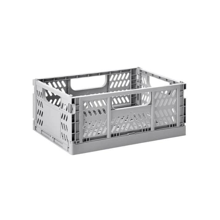 3 Sprouts Modern Folding Crate - Light Gray/Medium