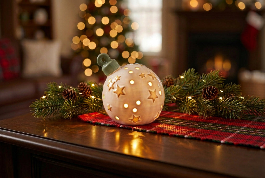 Porcelain Cream Lighted Orb