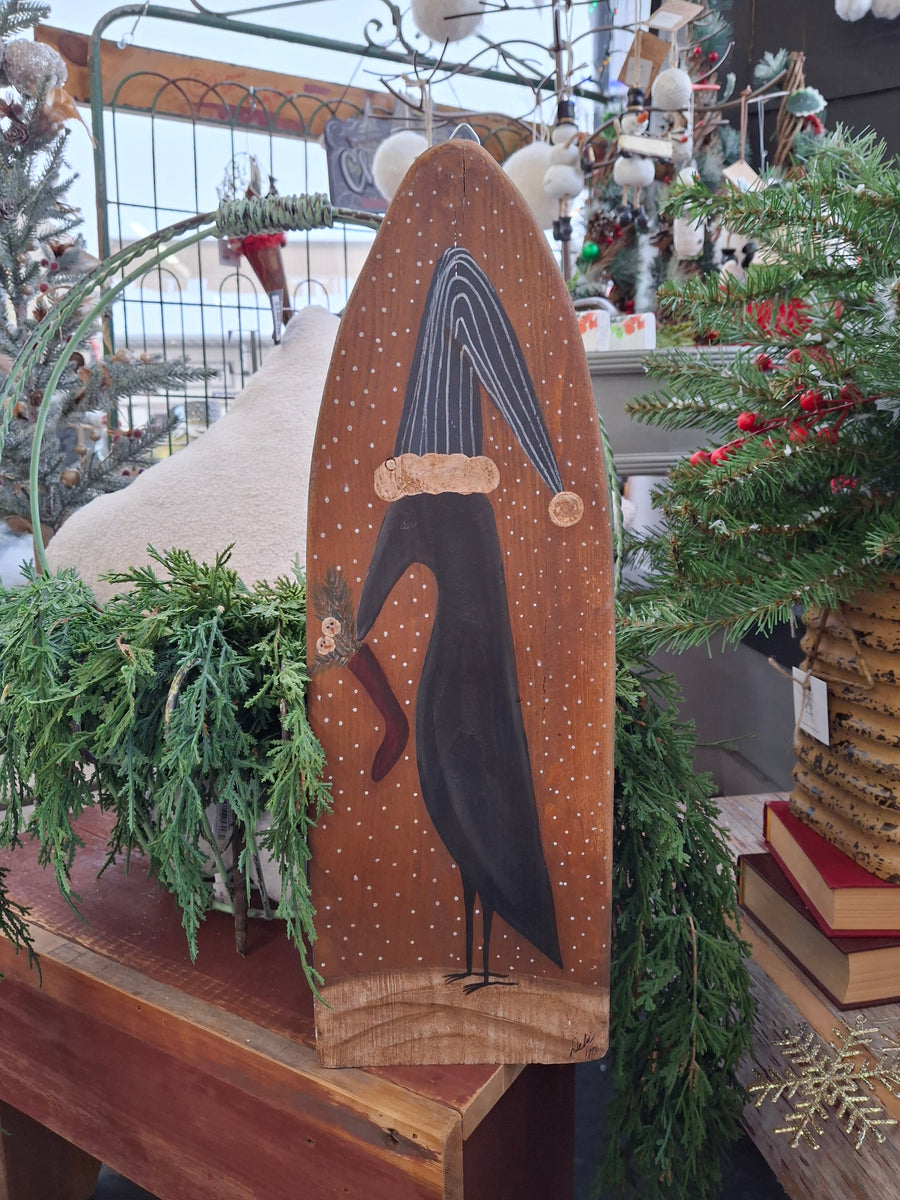 Holiday Crow Hand Painted Board