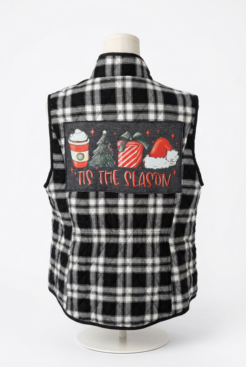 Repurposed Vest with 'Tis The Season Patch