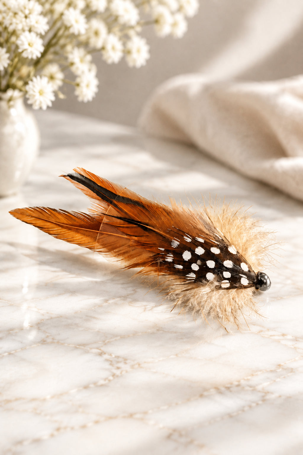Feather Hair Clip - Spotted