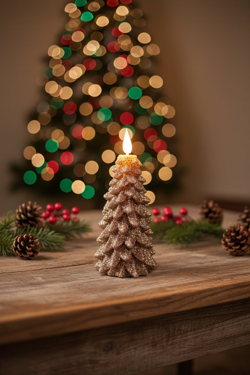 Bronze LED Tree Candle