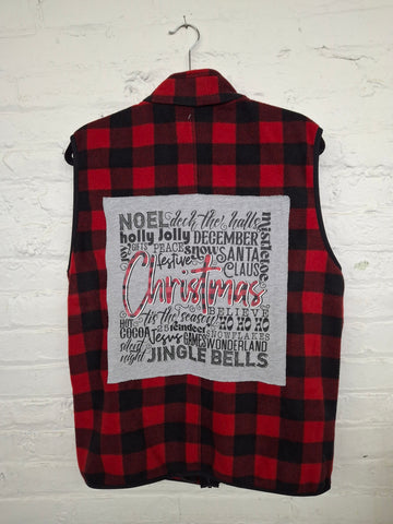 Repurposed Vest with Christmas Patch
