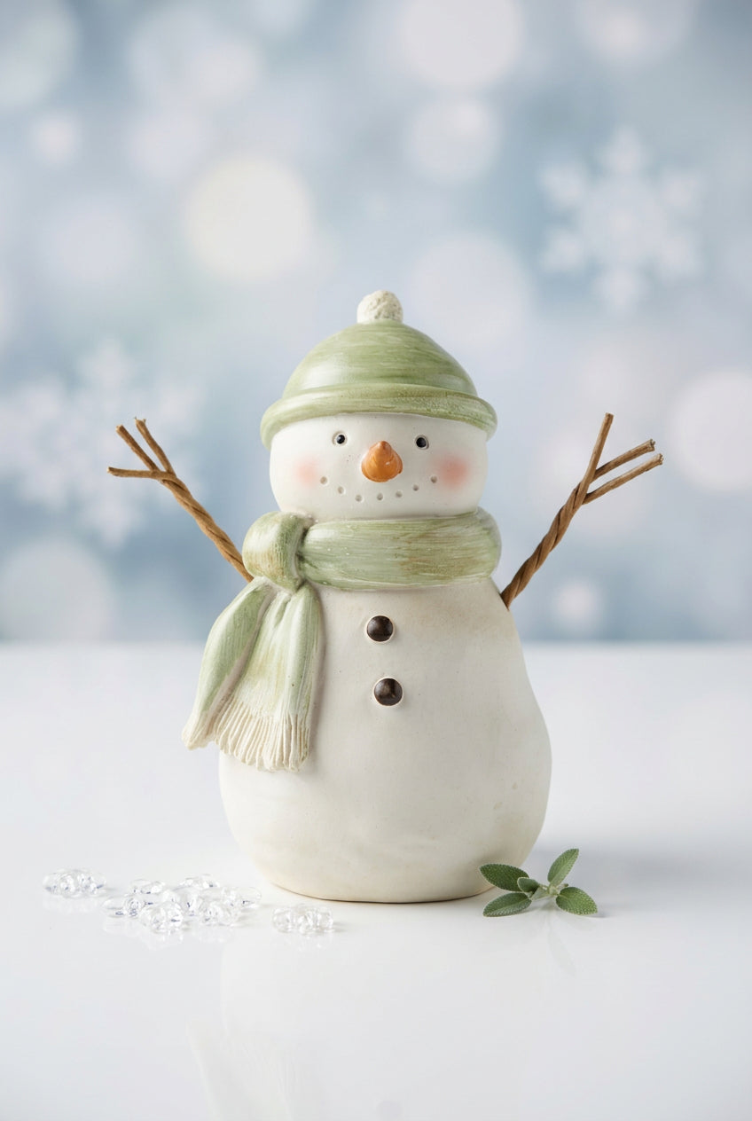 Snowman - Green Scarf