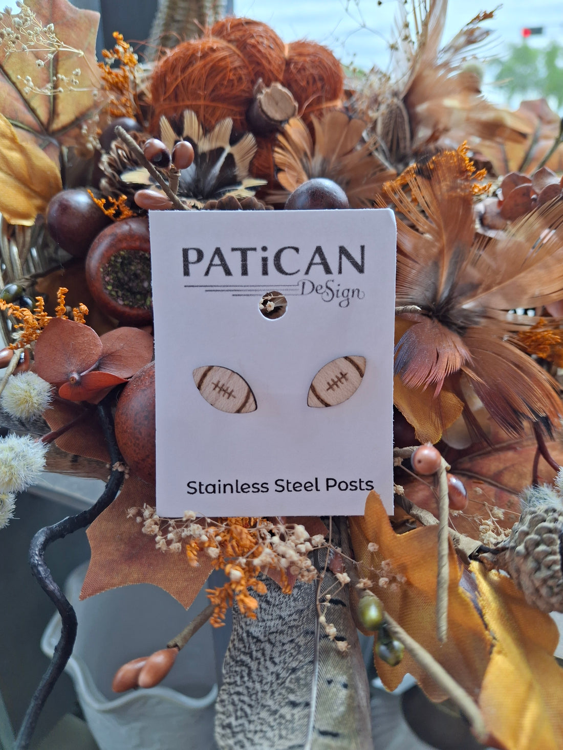 Laser Engraved Earrings - Football