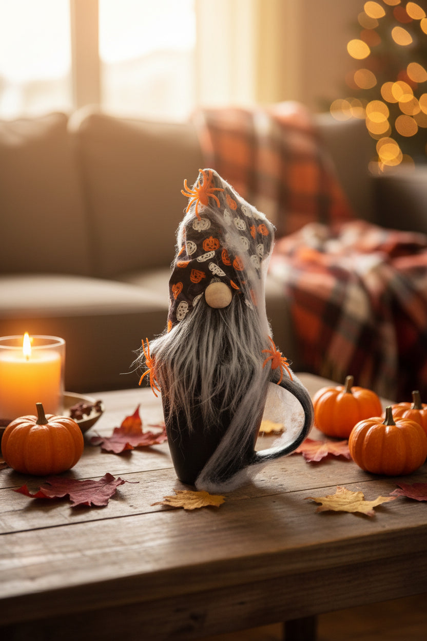 Orange Spiders Gnome Mug
