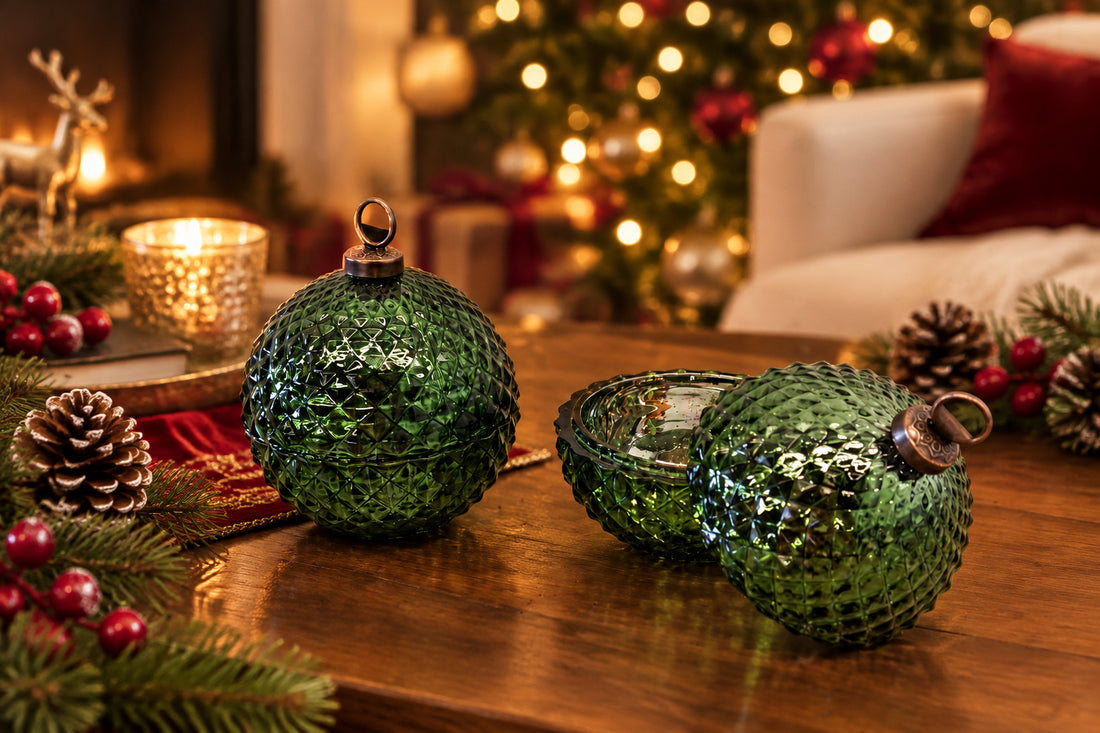 Green Diamond Ornament Jar