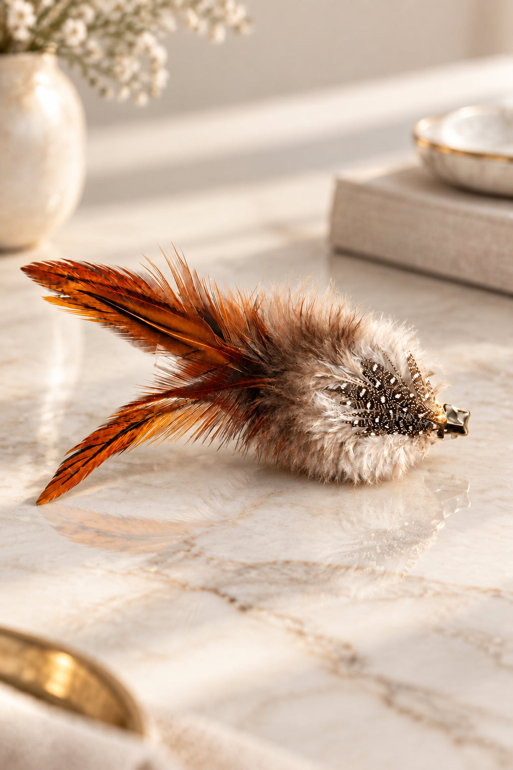 Feather Hair Clip - Spotted