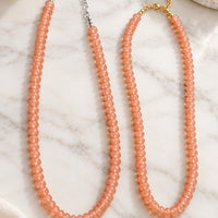 Beaded Necklace - Peach