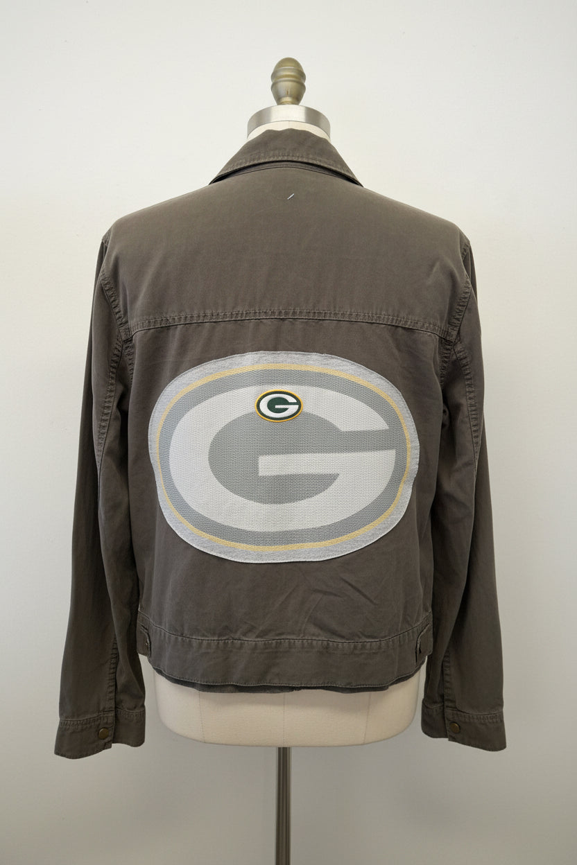 Repurposed Jacket with Oval Green Bay Patch