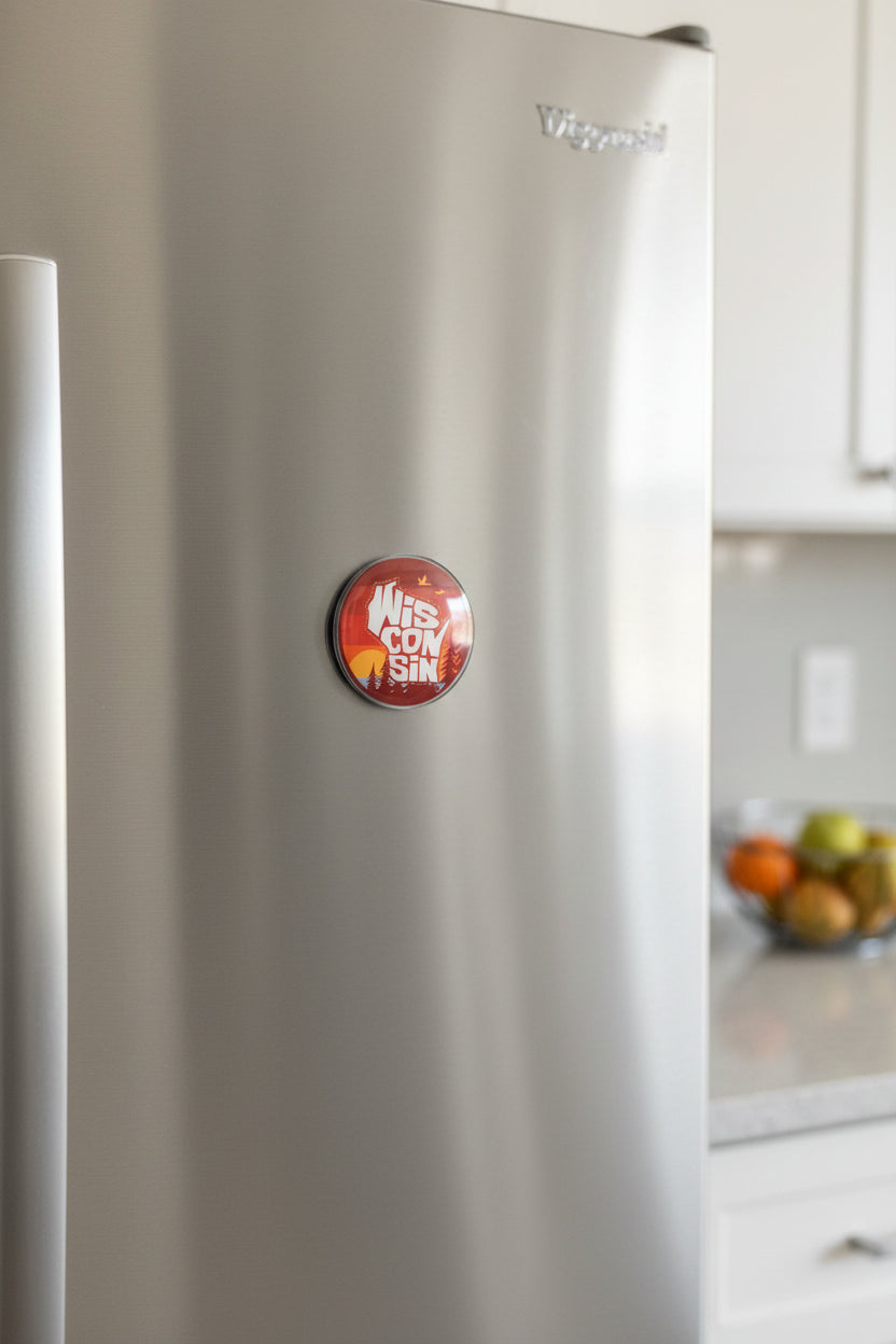 Wisconsin Magnet - Round Sunset