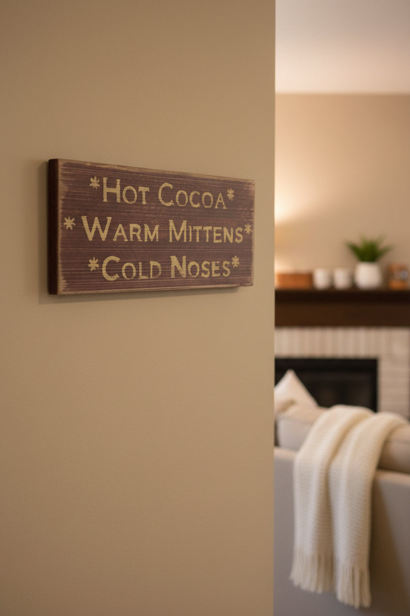 Hot Cocoa Warm Mittens Sign