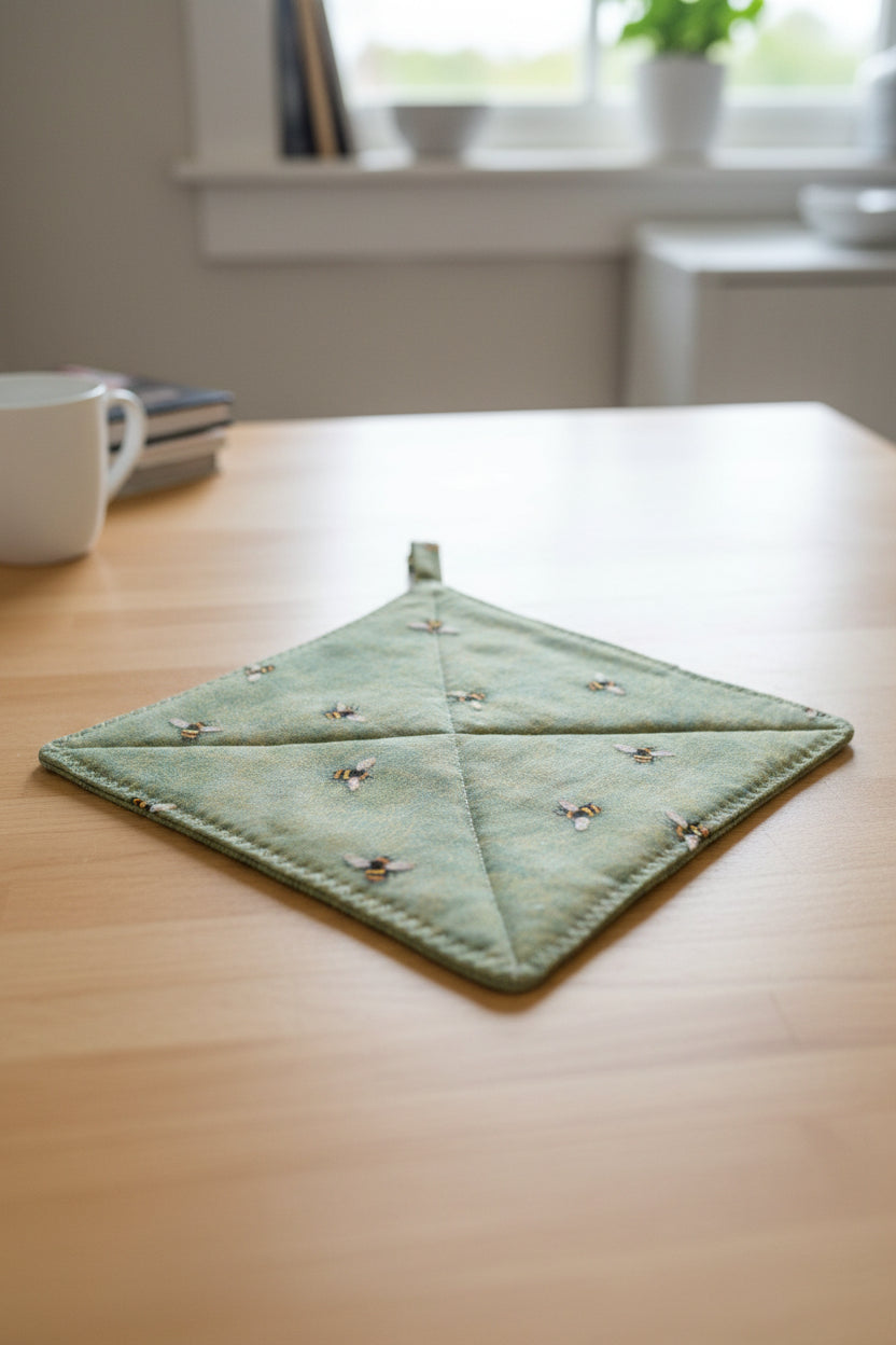 Green Bee Hot Pad