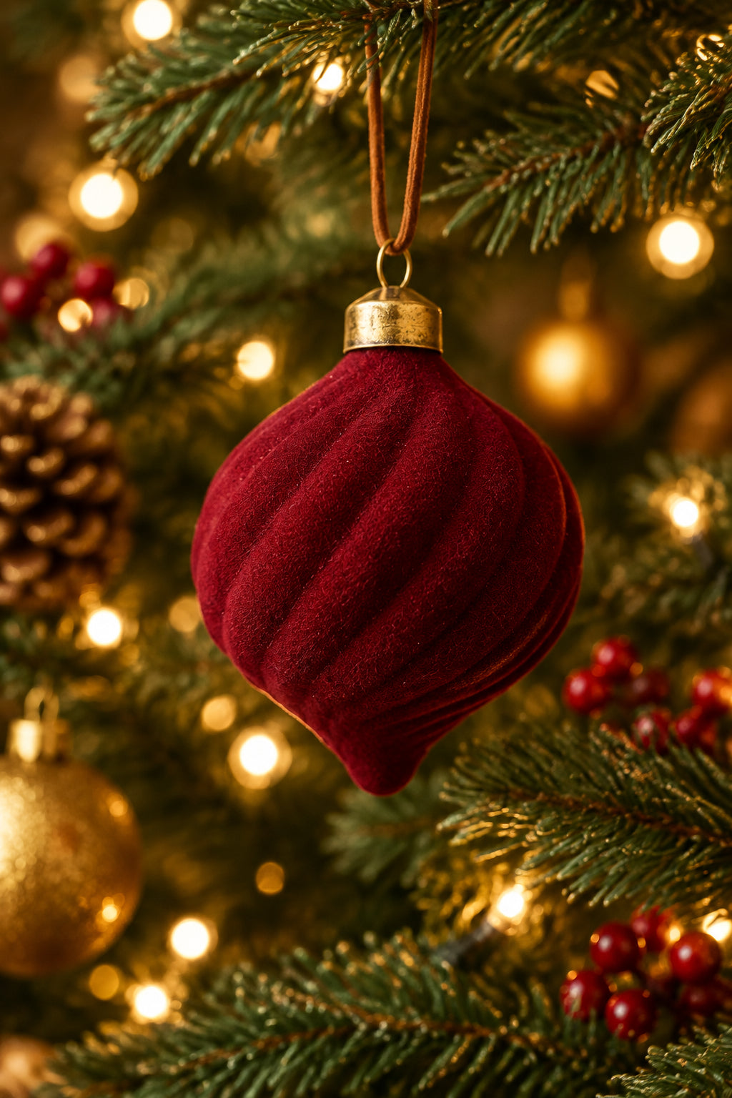 Red Velvet Teardrop Ornament