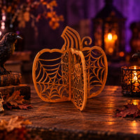 Laser Cut Freestanding Pumpkin - Orange Spider