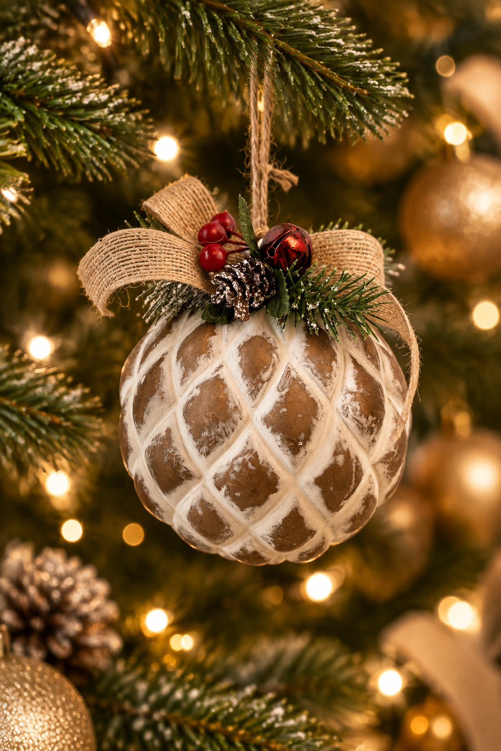 Gold Diamond Pattern Ornament
