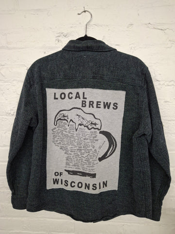 Repurposed Jacket with Local Brews of Wisconsin Patch