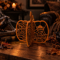 Laser Cut Freestanding Pumpkin - Orange Spider