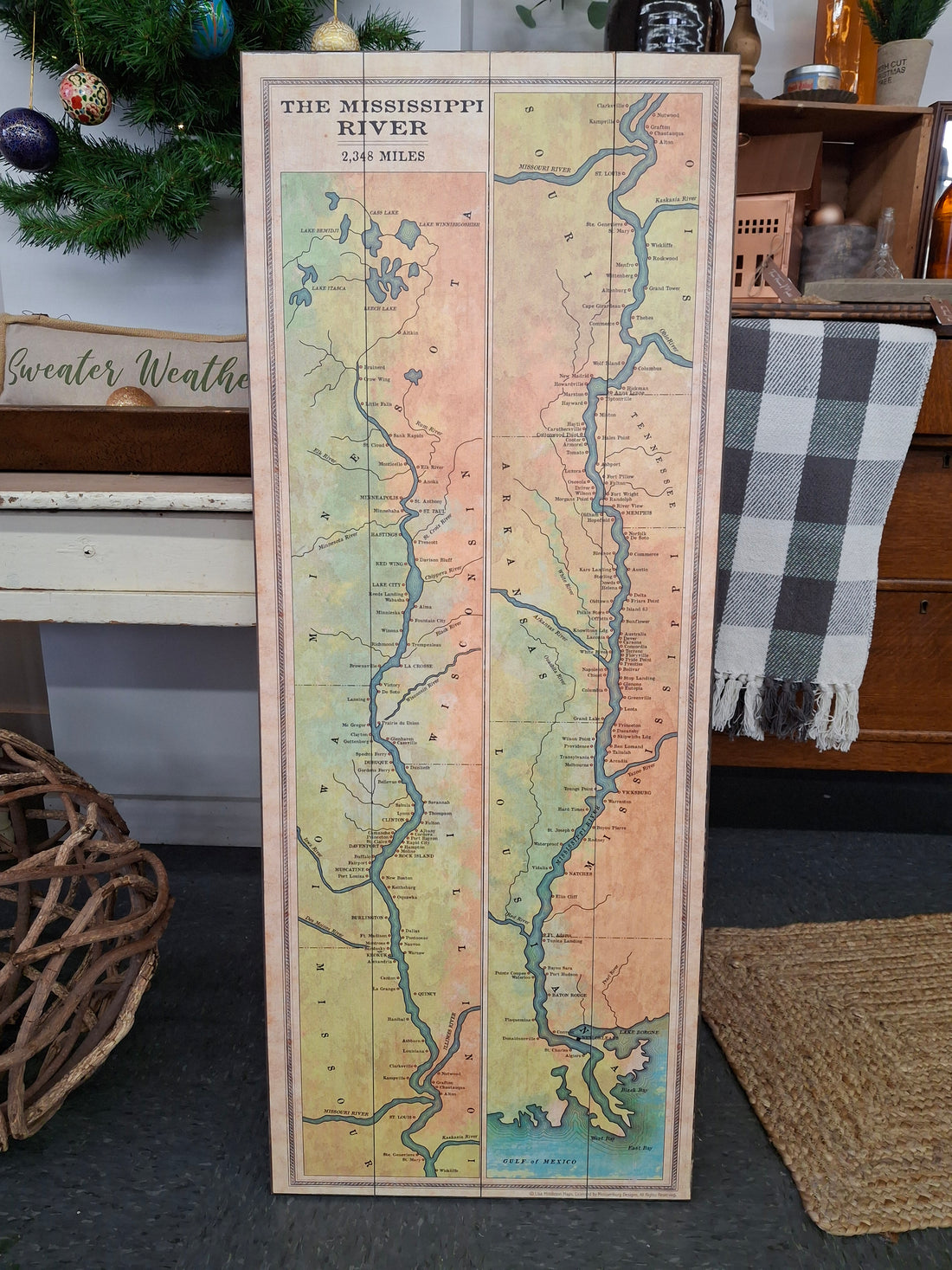 Mississippi River Wooden Sign