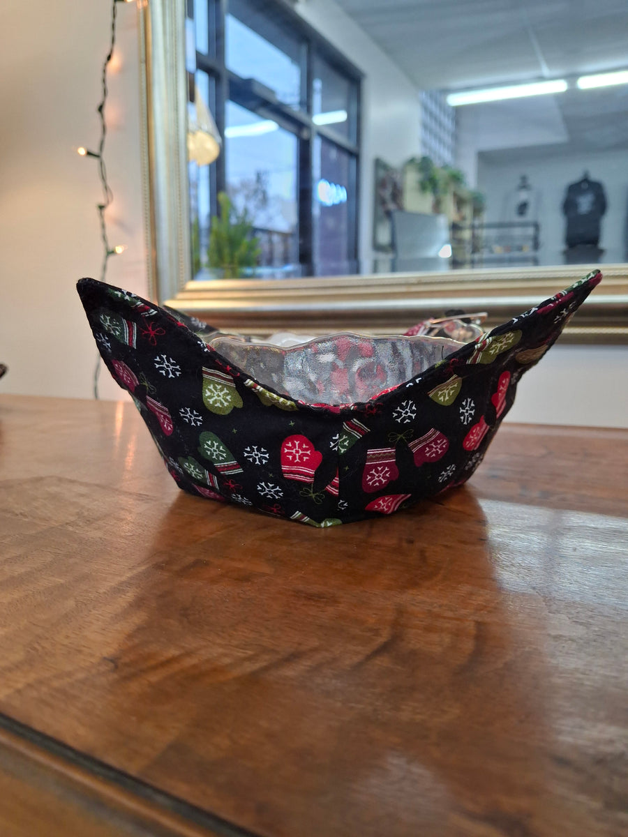Mittens + Snowflakes Bowl Cozy