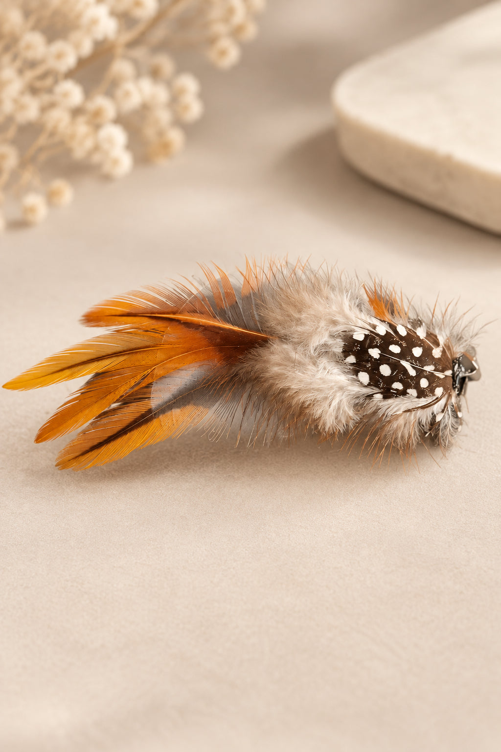 Feather Hair Clip - Spotted